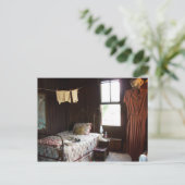 Vintages Schlafzimmer Postkarte (Stehend Vorderseite)