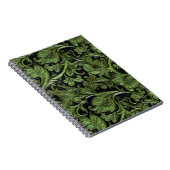 Vintages schlinggrün bearbeitetes Leder Notizblock (Rechte Seite)