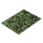 Vintages schlinggrün bearbeitetes Leder Notizblock (Linke Seite)