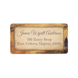 Vintages Schloss. Anschrift / Versand / Buch Adressaufkleber