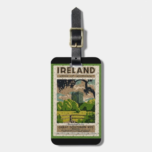 Vintages Schloss Blarney Gepäckanhänger (Vorderseite vertikal)