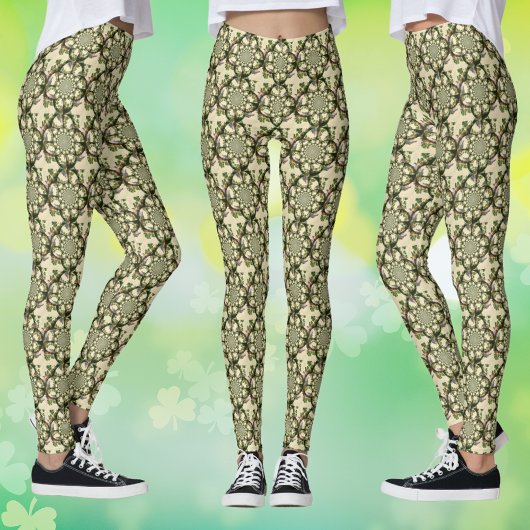Vintages Schloss Blarney & Kleeblatts Kaleidoskop Leggings