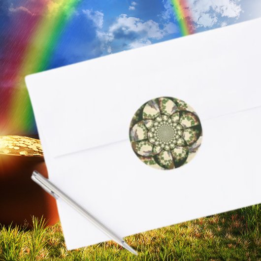 Vintages Schloss Blarney & Kleeblatts Kaleidoskop Runder Aufkleber