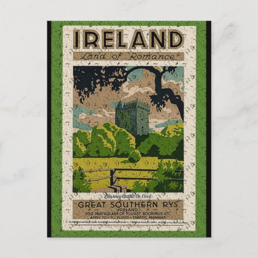 Vintages Schloss Blarney Postkarte (Vorderseite)