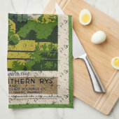 Vintages Schloss Blarney Reisewerbung Geschirrtuch (Viertel Falte)