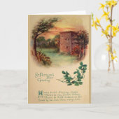 Vintages Schloss Blarney St. Patrick's Day Card Karte (Gelbe Blume)