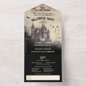 Vintages Schloss Dracula All In One Einladung (Innen Boden)