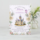 Vintages Schloss Messe Geburtstag Thema mit Märche Einladung (Stehend Vorderseite)