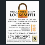 Vintages Schloss, Schlosserwerb Flyer<br><div class="desc">Vintage Padlock-,  Schlosschmied-Werbe-Flyer vom Business Card Store.</div>