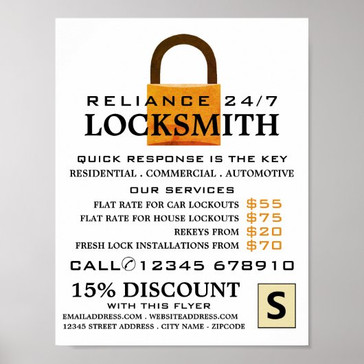 Vintages Schloss, Schlosserwerbung Poster (Vorne)