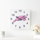 Vintages Schloss Zeichnend Rosa Quadratische Wanduhr (Zuhause)