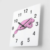 Vintages Schloss Zeichnend Rosa Quadratische Wanduhr (Winkel)