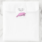 Vintages Schloss Zeichnend Rosa Quadratischer Aufkleber (Tasche)