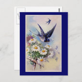 Vintages Schlucken Print Postcard Postkarte (Vorne/Hinten)