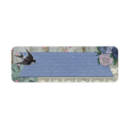 Vintages schluckiges Bird Cobalt Blaues Shabby Chi