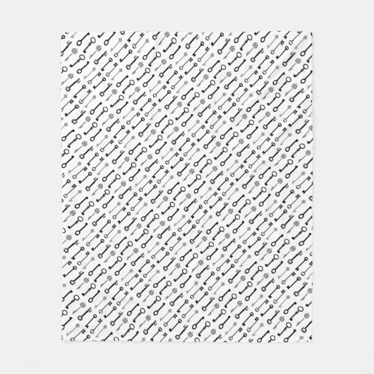 Vintages Schlüsselmuster Fleecedecke (Vorderseite)