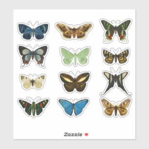 Vintages Schmetterling Set 2 Aufkleber - Klassisch