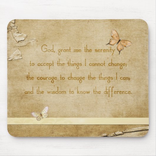Vintages Schmetterlingeserenity-Gebet Mousepad (Vorne)