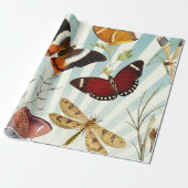Vintages Schmetterlings-Verpackungs-Papier Geschenkpapier (Ungerollt)