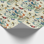 Vintages Schmetterlingspapier für botanische Elfen Geschenkpapier (Ecke)