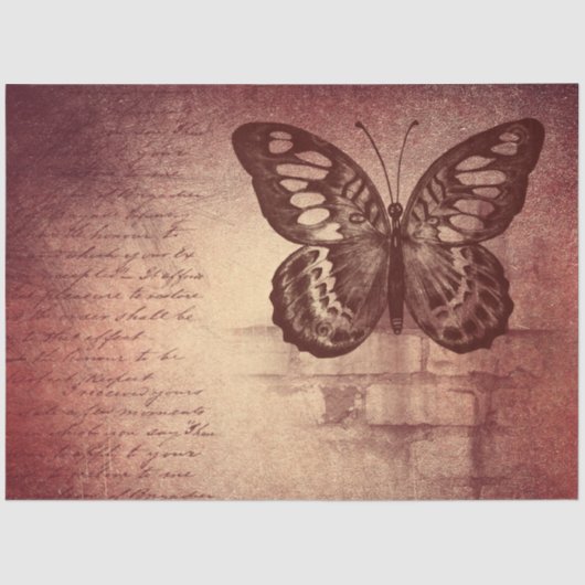 Vintages Schmetterlingspapier Seidenpapier (Vorderseite)