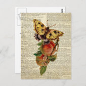 Vintages Schmetterlingswörterbuch Postkarte (Vorne/Hinten)