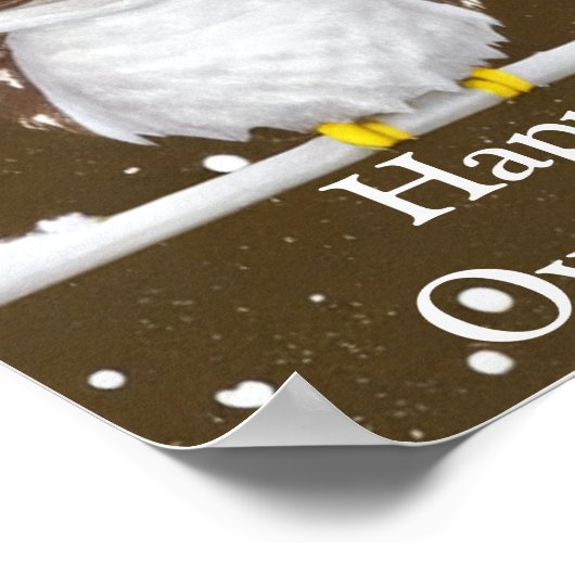 Vintages Schneeauuluchposter Poster (Ecke)