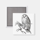 Vintages Schneeauwl Magnet (Vorderseite/Rückseite)