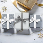 Vintages Schneeflocken-Muster Geschenkpapier Set