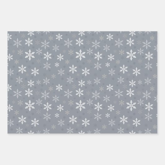 Vintages Schneeflocken-Muster Geschenkpapier Set (Vorderseite)