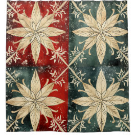 "Vintages Schneeflockenmuster" Duschvorhang