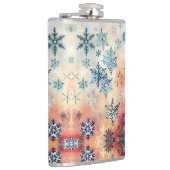 Vintages Schneeflockenmuster - Flasche Flachmann (Rechts)