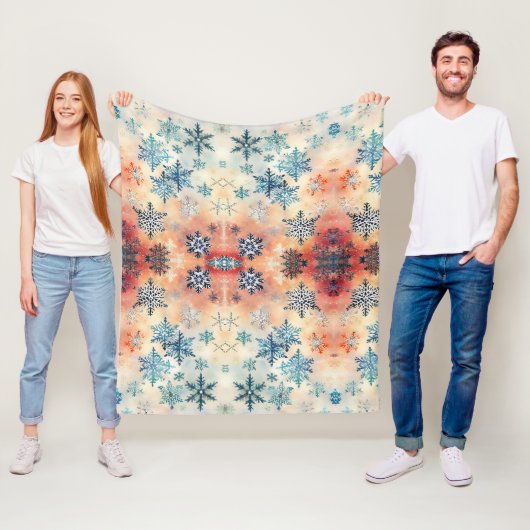 Vintages Schneeflockenmuster - Fleece Blankon (Beispiel)