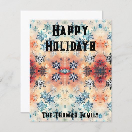 Vintages Schneeflockenmuster - Grußpapier (Vorne/Hinten)