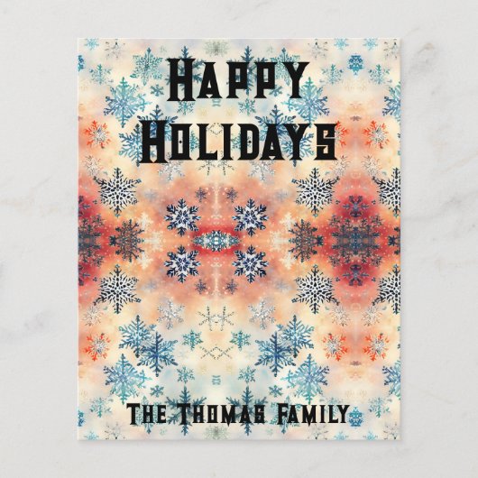 Vintages Schneeflockenmuster - Grußpapier (Vorderseite)