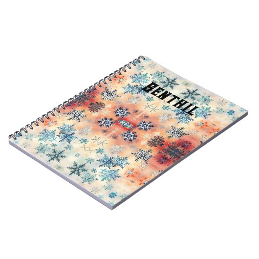 Vintages Schneeflockenmuster - Notebook Notizblock (Linke Seite)