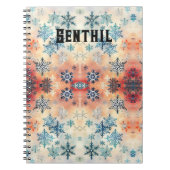 Vintages Schneeflockenmuster - Notebook Notizblock (Vorderseite)