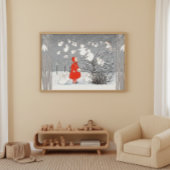 Vintages Schneekind und Engel Kinderzimmer Poster