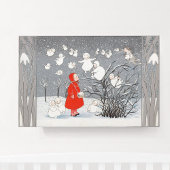 Vintages Schneekind und Engel Kinderzimmer Poster