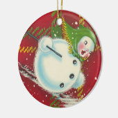 Vintages Schneemann-Ornament Keramikornament (Links)
