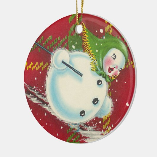 Vintages Schneemann-Ornament Keramikornament (Links)