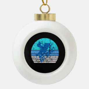 Vintages Schneemobil Keramik Kugel-Ornament
