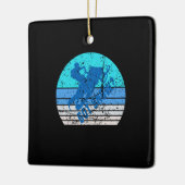 Vintages Schneemobil Keramikornament (Links)