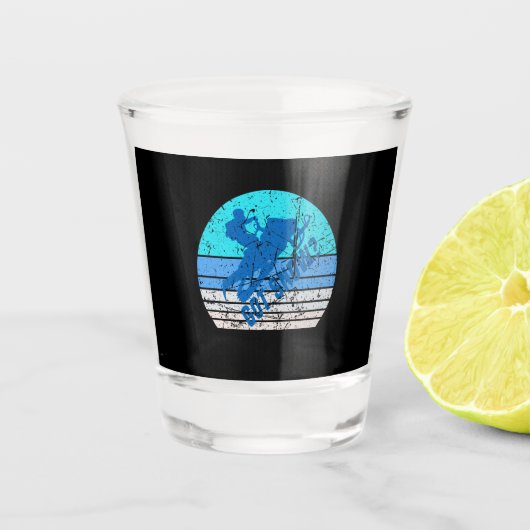 Vintages Schneemobil Schnapsglas (Vorderseite)