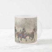 Vintages SchneeSleighlaufen Mattglastasse (VorderseiteRechts)