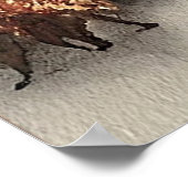 Vintages Schneewetter-Dorfposter Poster (Ecke)