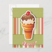 Vintages Schokoladeneis Postkarte (Vorne/Hinten)