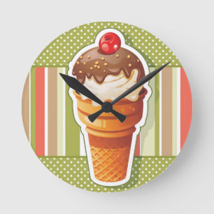 Vintages Schokoladeneis Runde Wanduhr