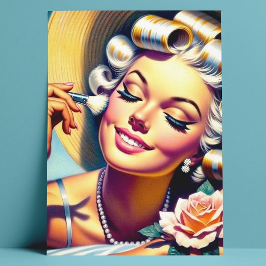 Vintages schönes Girl-Portrait Postkarte