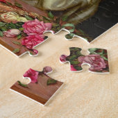 Vintages, schönes Mädchen mit einem Brief Puzzle (Seite)